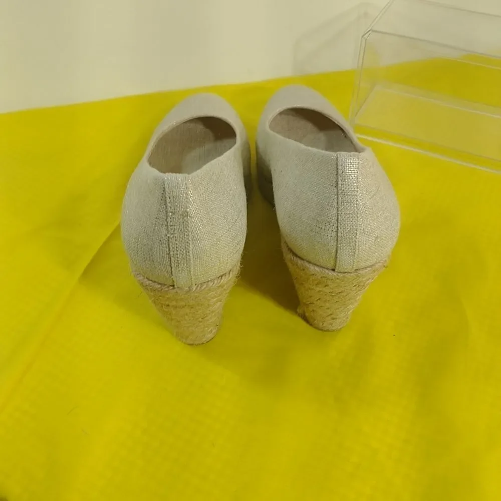 J. Crew Women’s Seville Espadrille Wedges Canvas Size 12. Gray